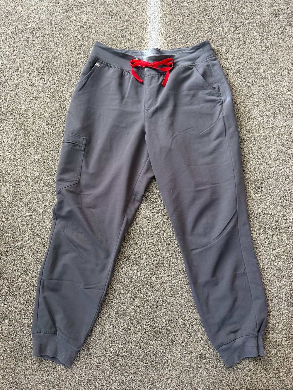 FIGS Women's Gray Joggers with Red Drawstring Zamora XL REGULAR